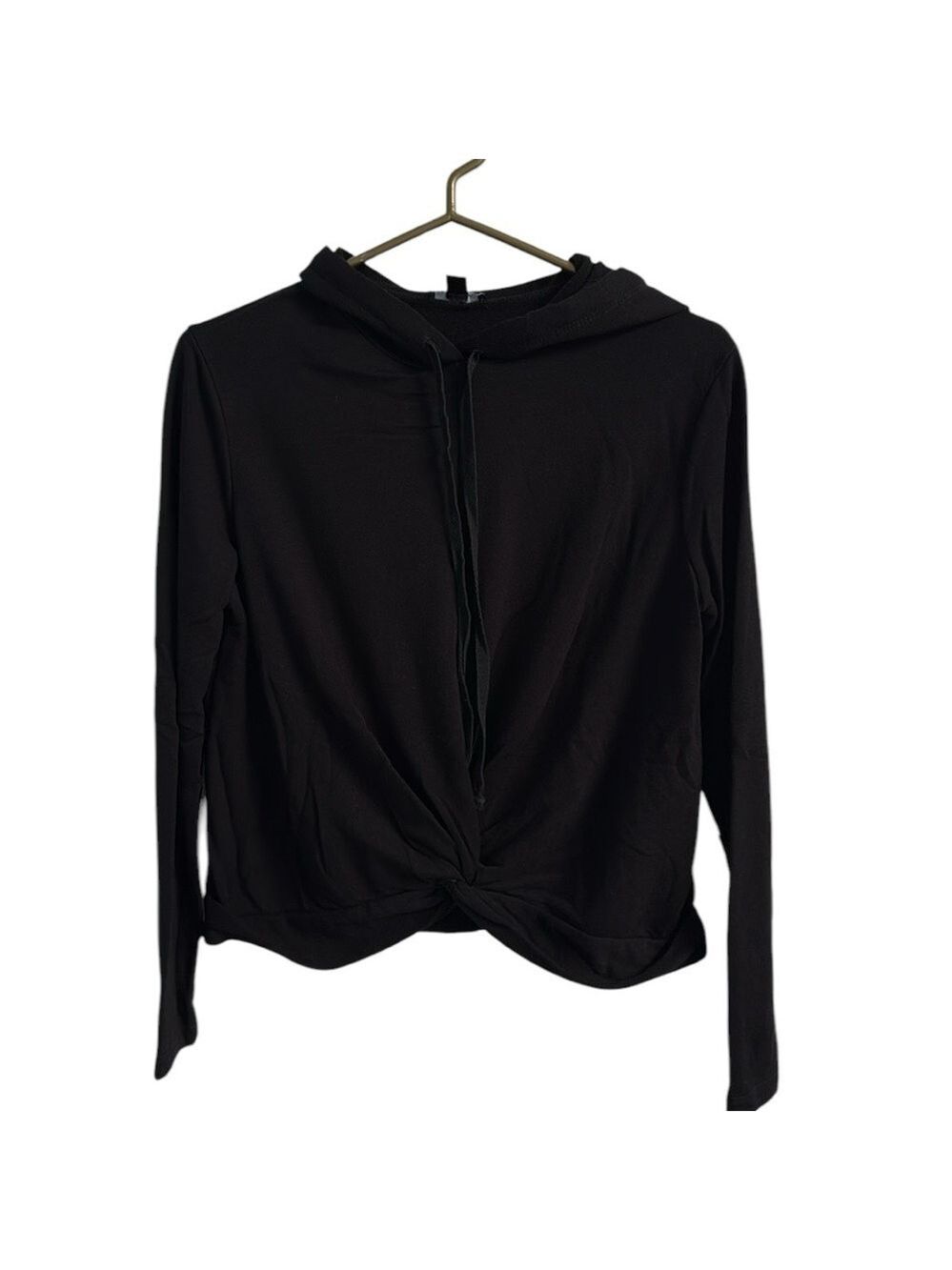 Anthropologie Drew Twist Front Pullover Black Hoodie Size Small - Picture 10 of 11